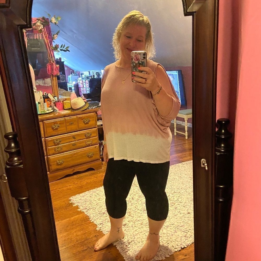Mono B Pink white Ombre Top Shark Bites 18/20 XL